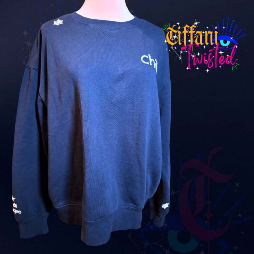 Wildfox “Chill On Mountain Time” Embroidered Sweatshirt NWOT Size Large - Picture 6 of 7
